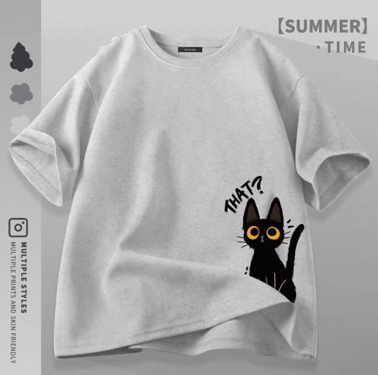 T-shirts mignons pour femmes avec motif de chat Canada | T-shirts kawaii en mélange de coton