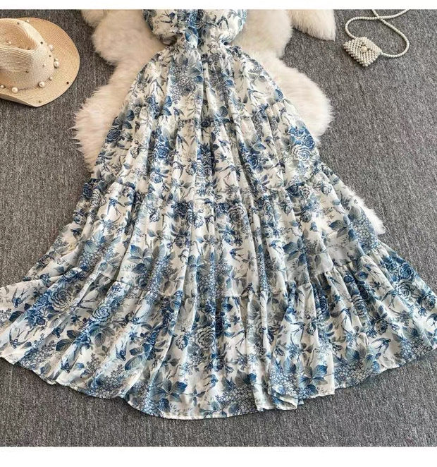 Women's Floral Tiered Maxi Dress Canada | Summer Sundress