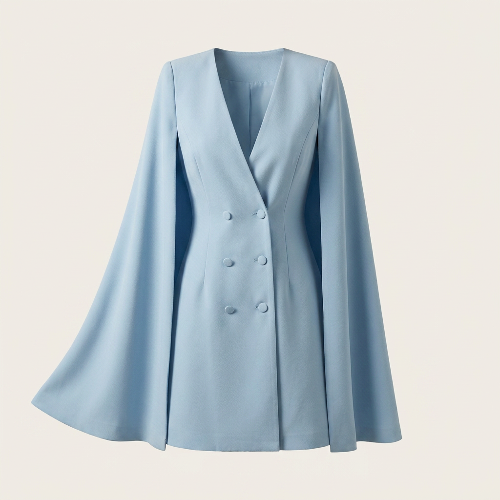 Women's Double-Breasted Cape Blazer Dress Canada | Parcel Theory
