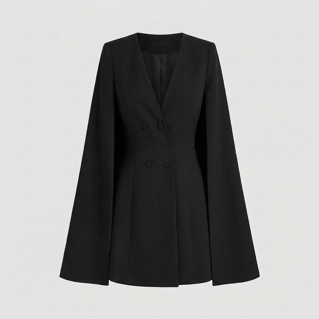 Women's Double-Breasted Cape Blazer Dress Canada | Parcel Theory