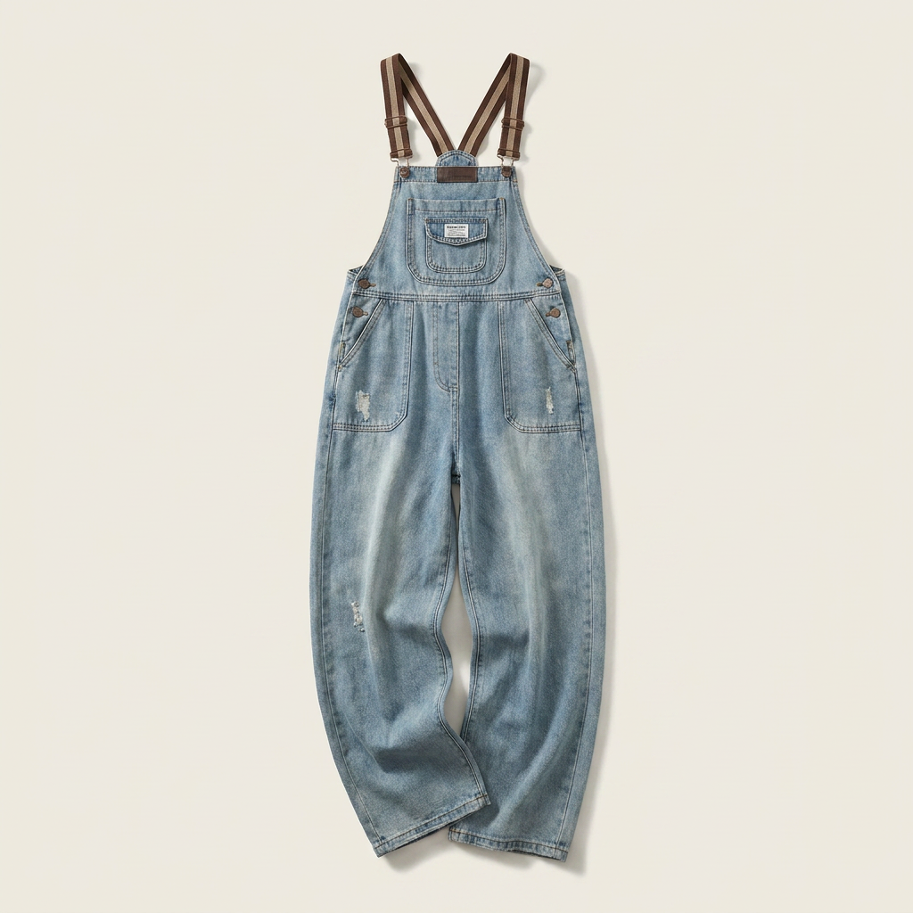 Salopette en jean brodée pour femme Canada | Coupe ample