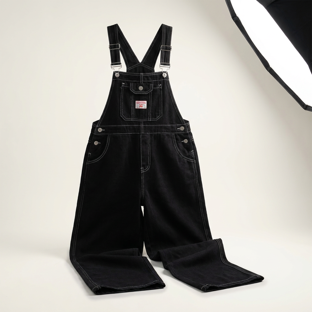 Salopette en jean brodée pour femme Canada | Coupe ample