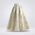 Jupe midi trapèze jacquard doré pour femme Canada | Taille haute à fleurs