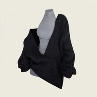 Ensemble robe moulante licou grise et blazer noir pour femme Canada