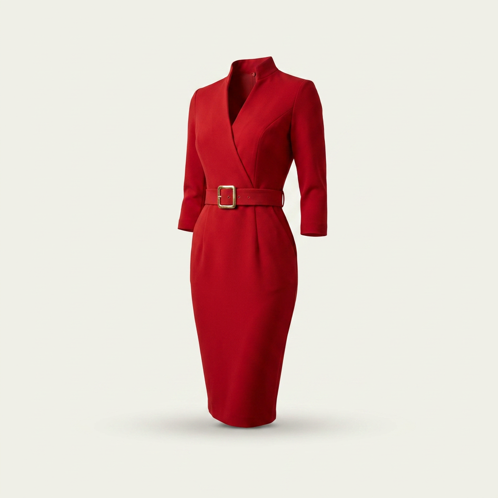 Robe midi ceinturée à col en V pour femmes Canada | Parcel Theory