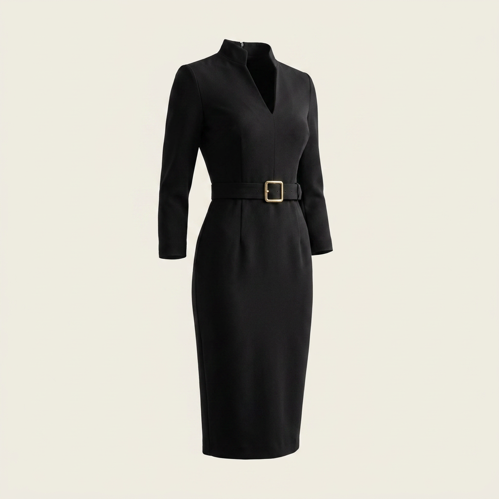 Robe midi ceinturée à col en V pour femmes Canada | Parcel Theory