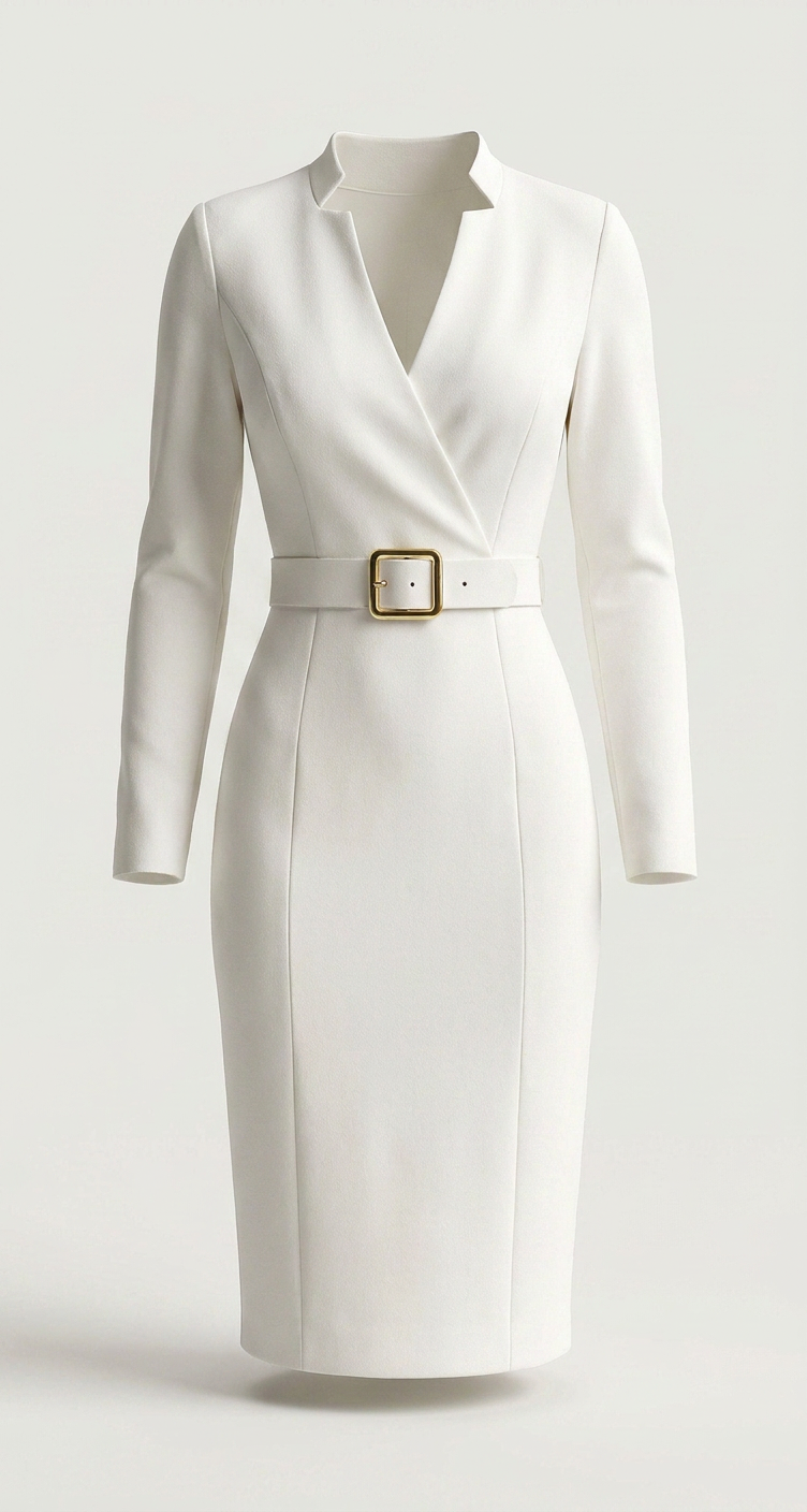 Robe midi ceinturée à col en V pour femmes Canada | Parcel Theory