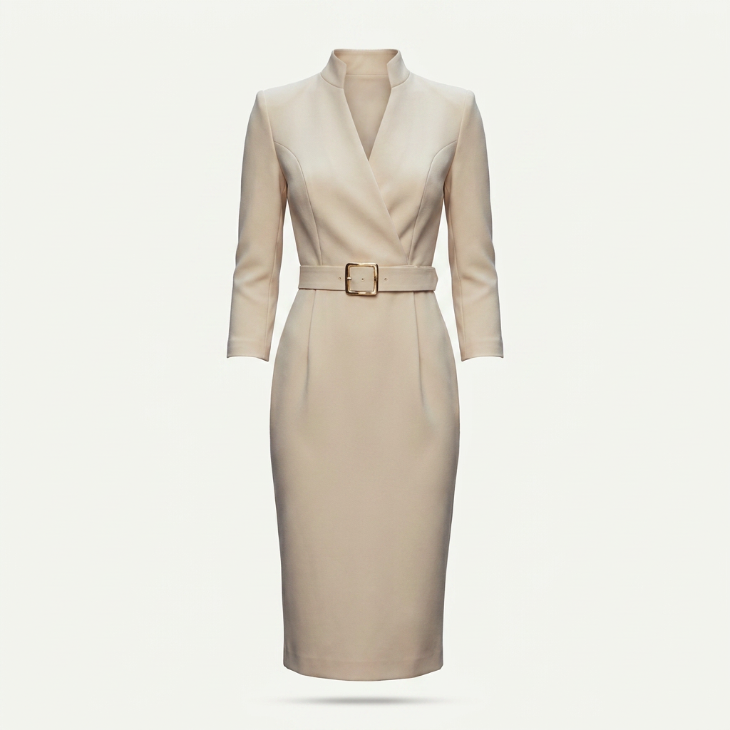 Robe midi ceinturée à col en V pour femmes Canada | Parcel Theory