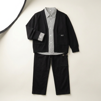Ensemble cardigan noir et pantalon cargo pour garçons Canada | Parcel Theory