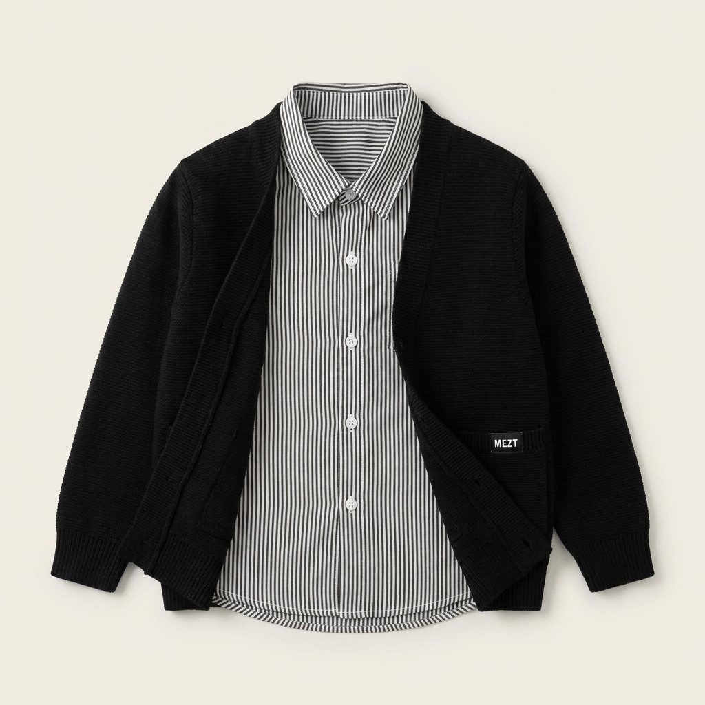 Ensemble cardigan noir et pantalon cargo pour garçons Canada | Parcel Theory