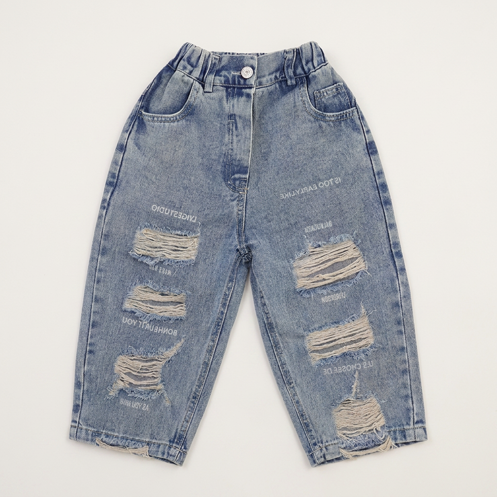 Ensemble gilet à capuchon et pantalon en denim déchiré pour garçons Canada