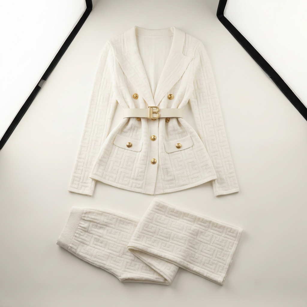 Ensemble veste en maille ceinturée et pantalon large pour femme Canada | Parcel Theory
