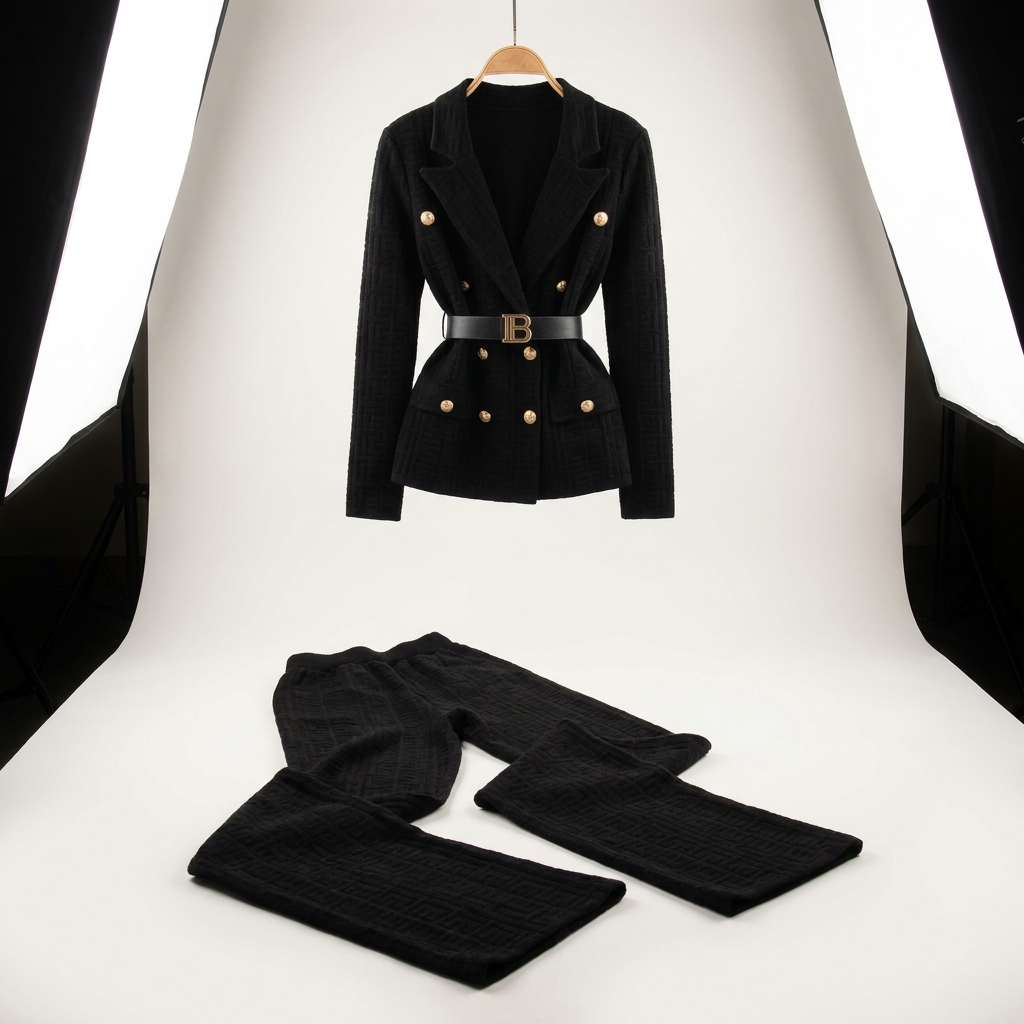 Ensemble veste en maille ceinturée et pantalon large pour femme Canada | Parcel Theory