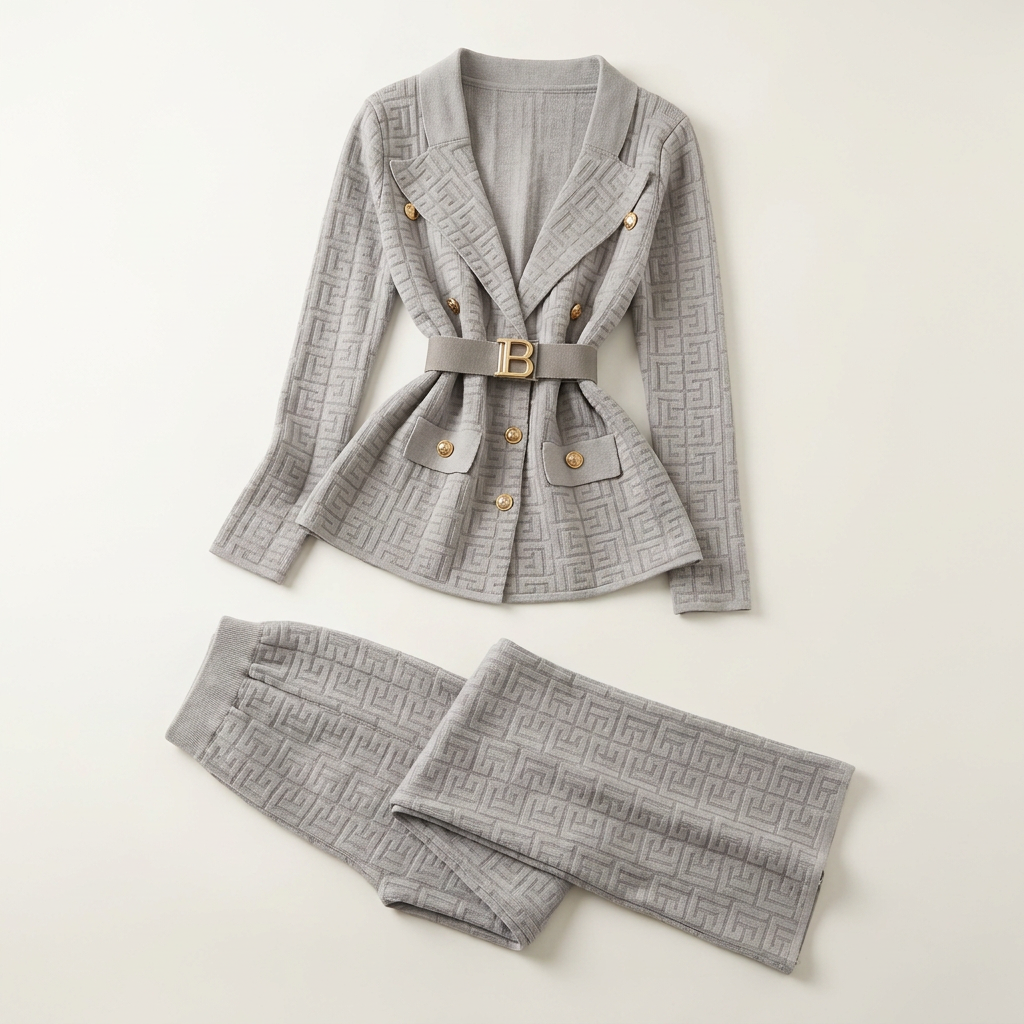 Ensemble veste en maille ceinturée et pantalon large pour femme Canada | Parcel Theory