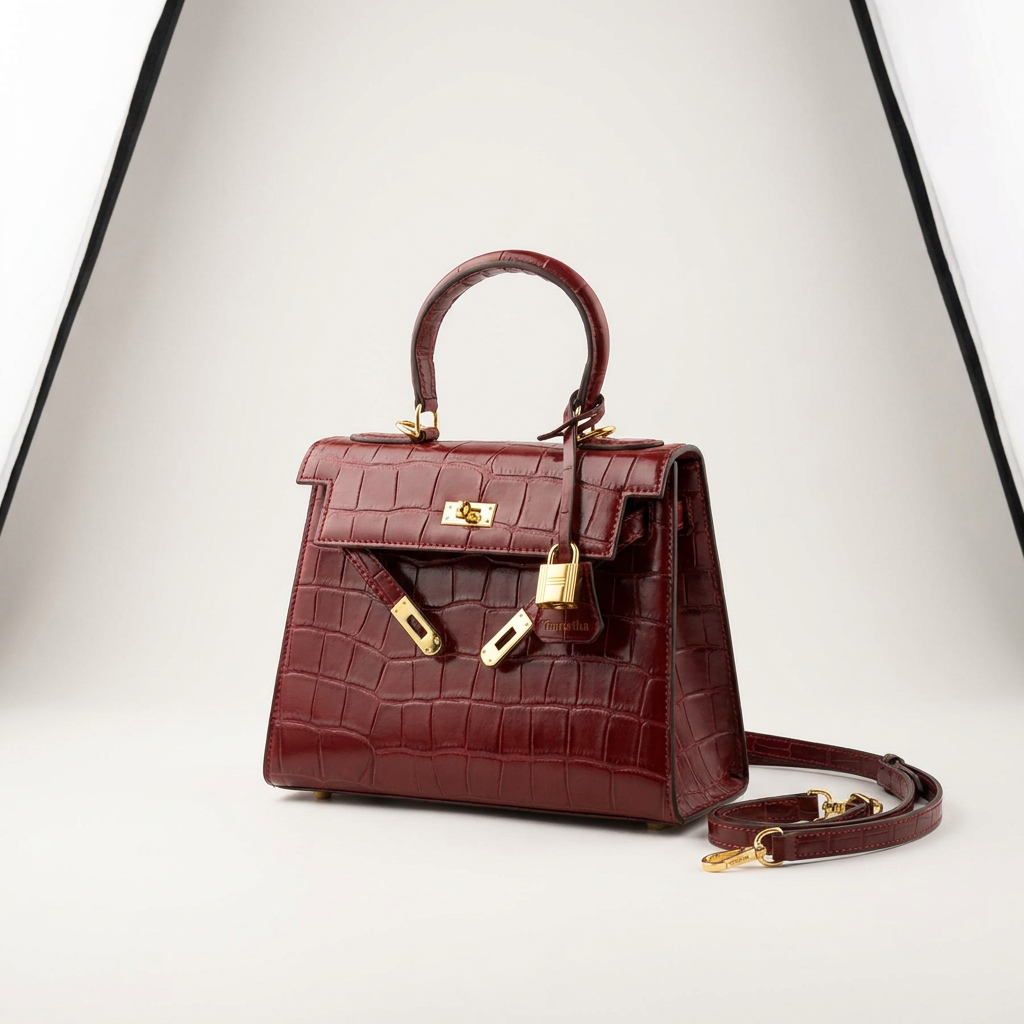 Sac de mariée style Kelly motif pierre rouge rubis | Canada