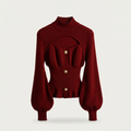 Cardigan en maille à col roulé rouge pour femme Canada | Parcel Theory