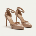 Talons Aiguilles Noirs à Clous Canada | Escarpins à Rivets et Bout Pointu