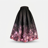 Jupe midi fleurie rose avec poches pour femme | Canada