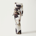 Robe longue moulante à épaules dénudées pour femme Canada | Imprimé abstrait