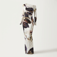 Robe longue moulante à épaules dénudées pour femme Canada | Imprimé abstrait