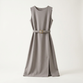 Robe trapèze grise ceinturée pour femme | Parcel Theory Canada