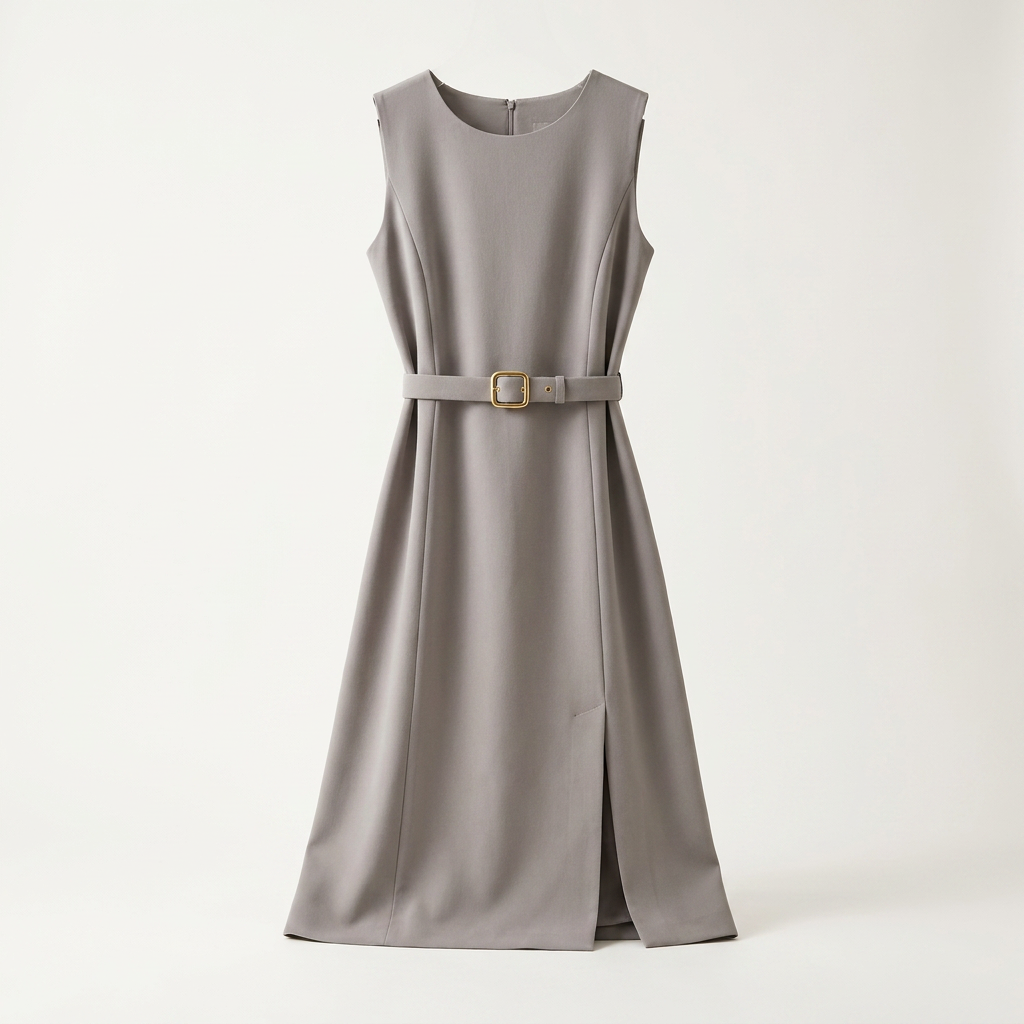 Gray Belted A-Line Dress for Women | Parcel Theory Canada