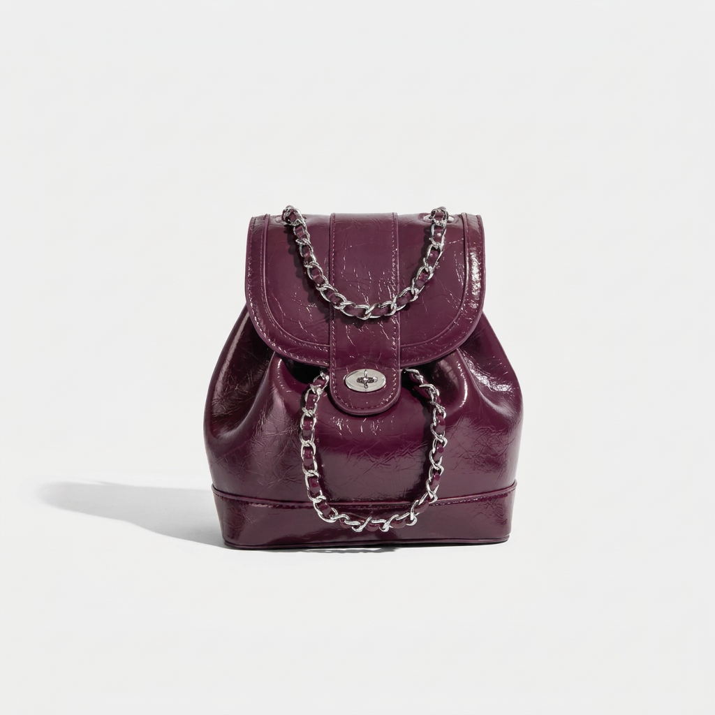 Mini Sac à dos à chaîne Canada | Cuir ciré huilé style Chanel