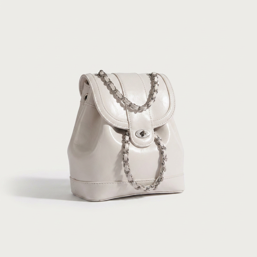 Mini Sac à dos à chaîne Canada | Cuir ciré huilé style Chanel
