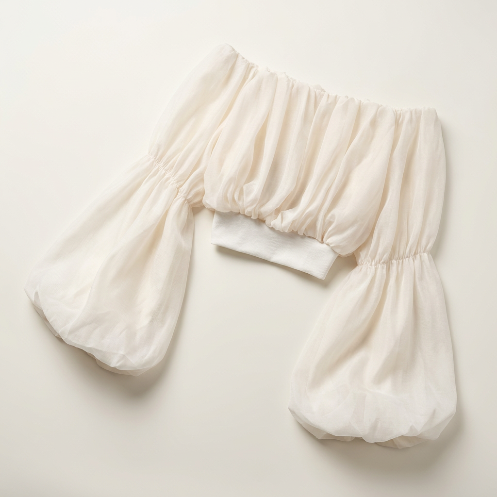 Women's Off-Shoulder Crop Top with Puff Sleeves Canada | Parcel Theory