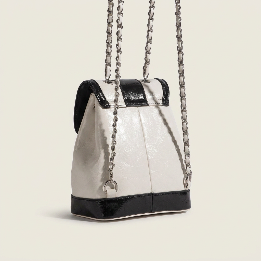 Mini Sac à dos à chaîne Canada | Cuir ciré huilé style Chanel