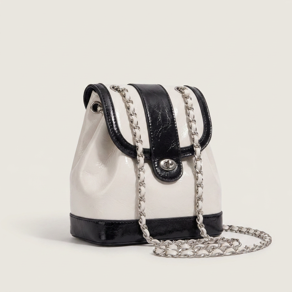 Mini Sac à dos à chaîne Canada | Cuir ciré huilé style Chanel