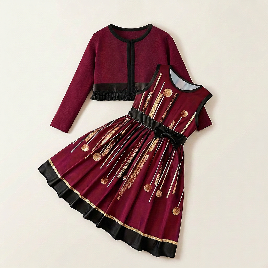 Girls Two-Piece Dress Set with Cardigan Canada | Parcel Theory
