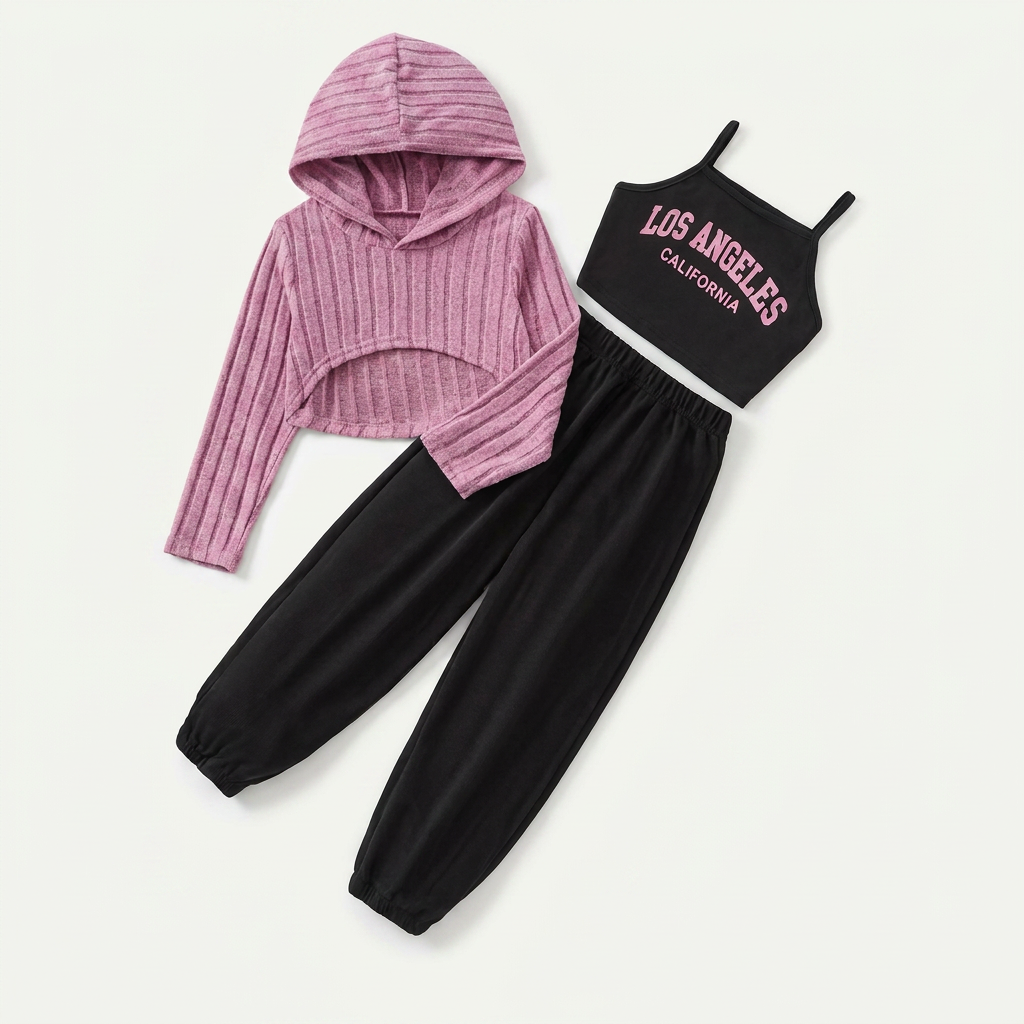 Ensemble Survêtement Hoodie et Jogger Rose Fille Canada | Parcel Theory
