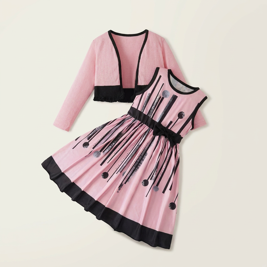 Girls Two-Piece Dress Set with Cardigan Canada | Parcel Theory