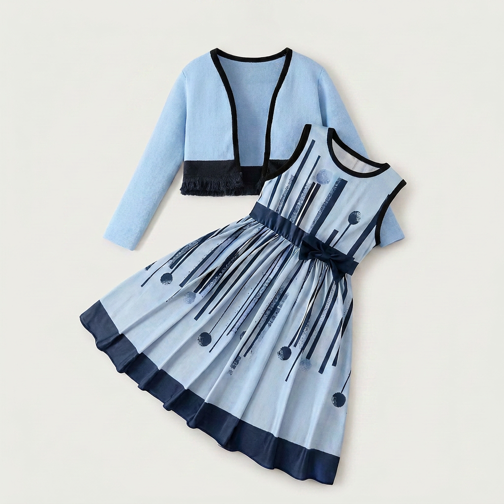 Girls Two-Piece Dress Set with Cardigan Canada | Parcel Theory