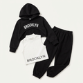 Girls Brooklyn Cropped Hoodie Sweatsuit Set Canada | Parcel Theory
