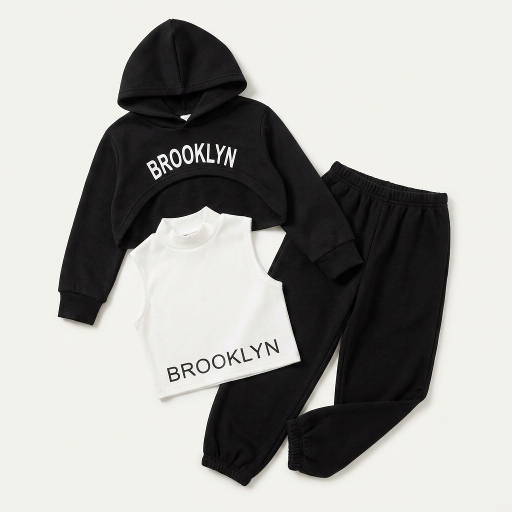Girls Brooklyn Cropped Hoodie Sweatsuit Set Canada | Parcel Theory