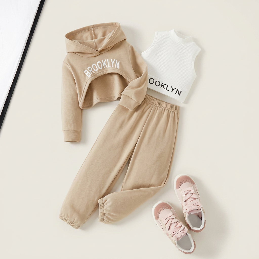 Girls Brooklyn Cropped Hoodie Sweatsuit Set Canada | Parcel Theory