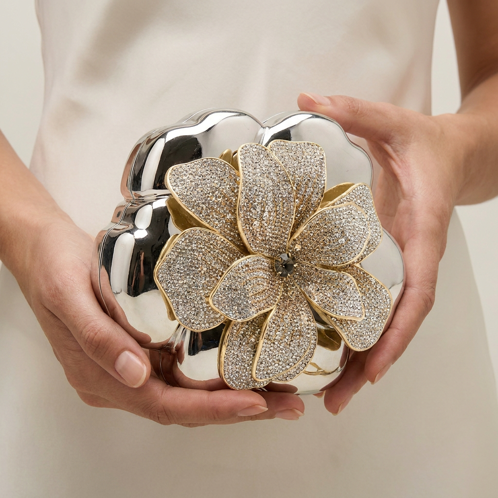 Rhinestone Floral Clutch Bag Canada | Elegant Evening Purse