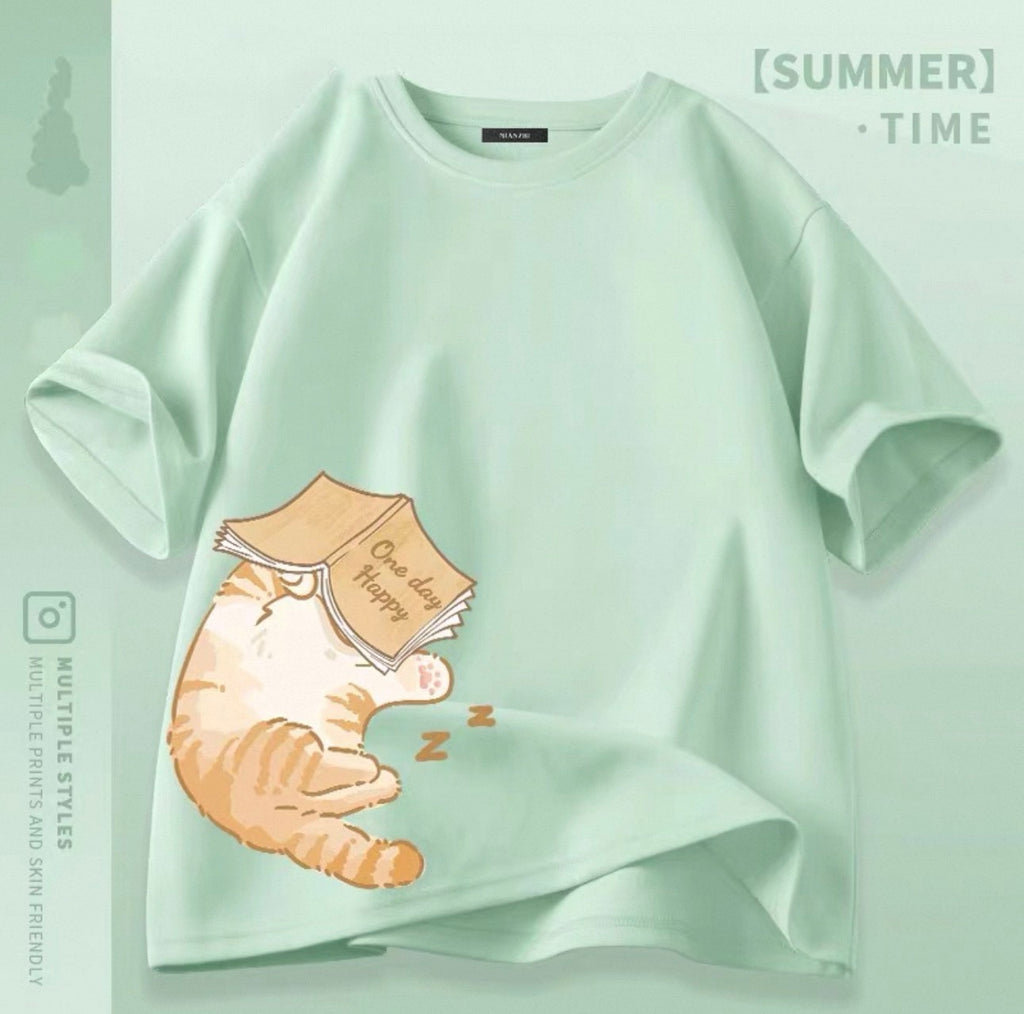 T-shirts mignons pour femmes avec motif de chat Canada | T-shirts kawaii en mélange de coton