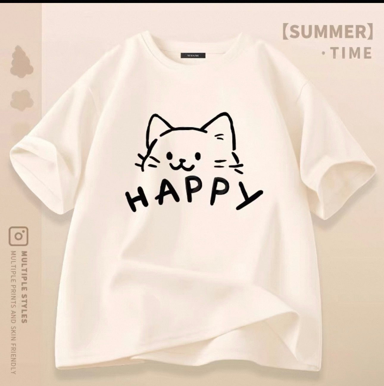 T-shirts mignons pour femmes avec motif de chat Canada | T-shirts kawaii en mélange de coton