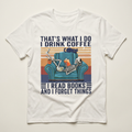 Drink Coffee Know Things Skeleton Tee | Funny Cat