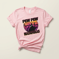 Pew Pew Deranged Cat Pink Circle Tee | Funny Cat