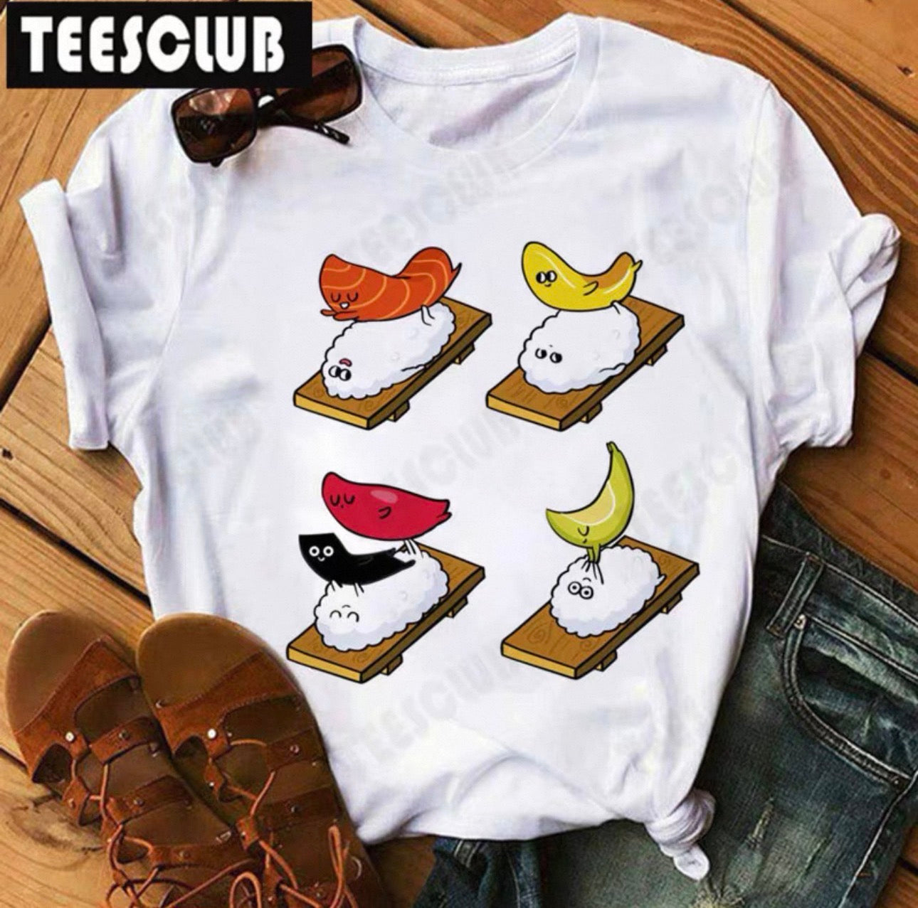 Women's Sushi Graphic Tee | Cute Kawaii T-Shirt Canada
