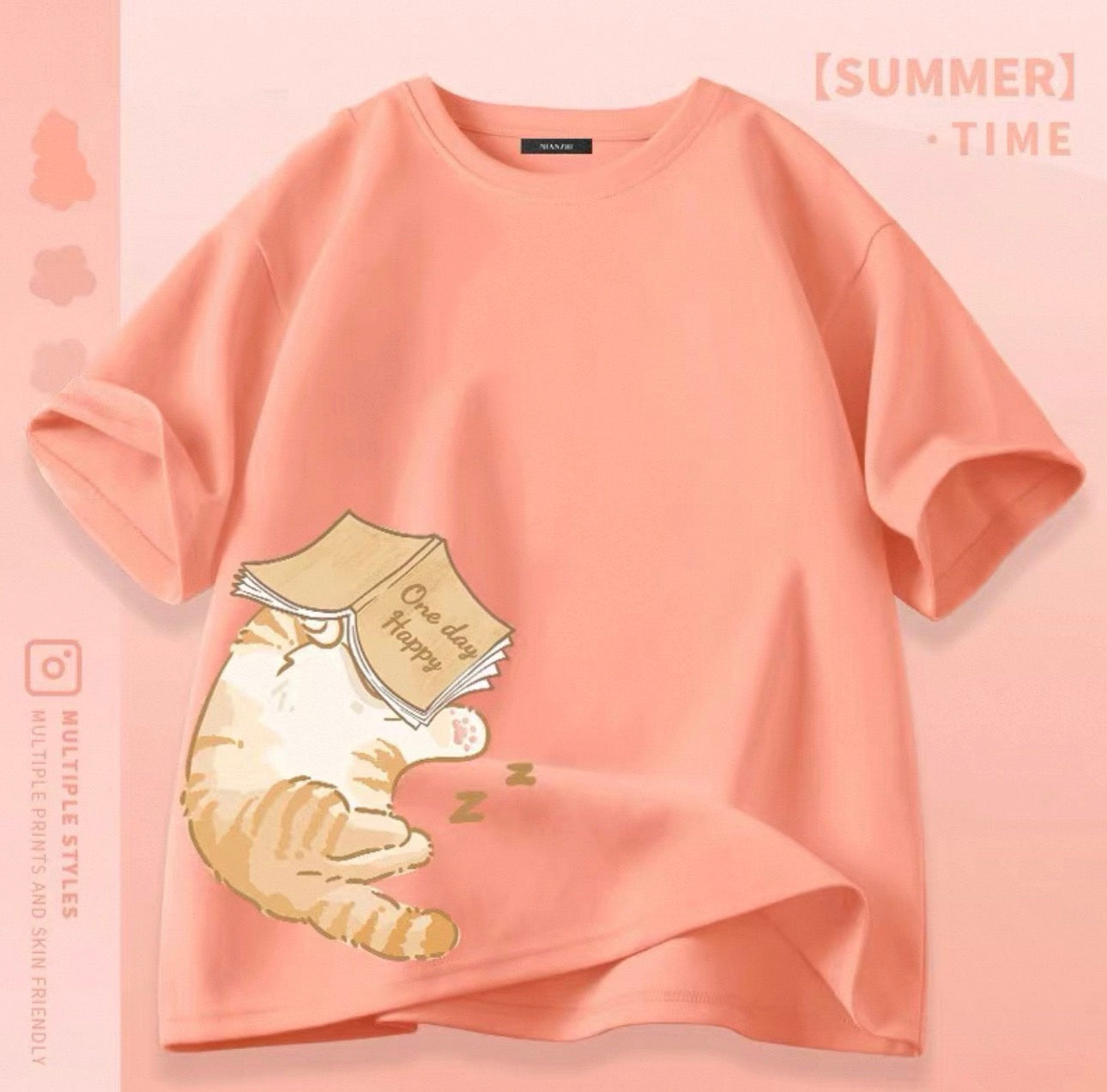 T-shirts mignons pour femmes avec motif de chat Canada | T-shirts kawaii en mélange de coton
