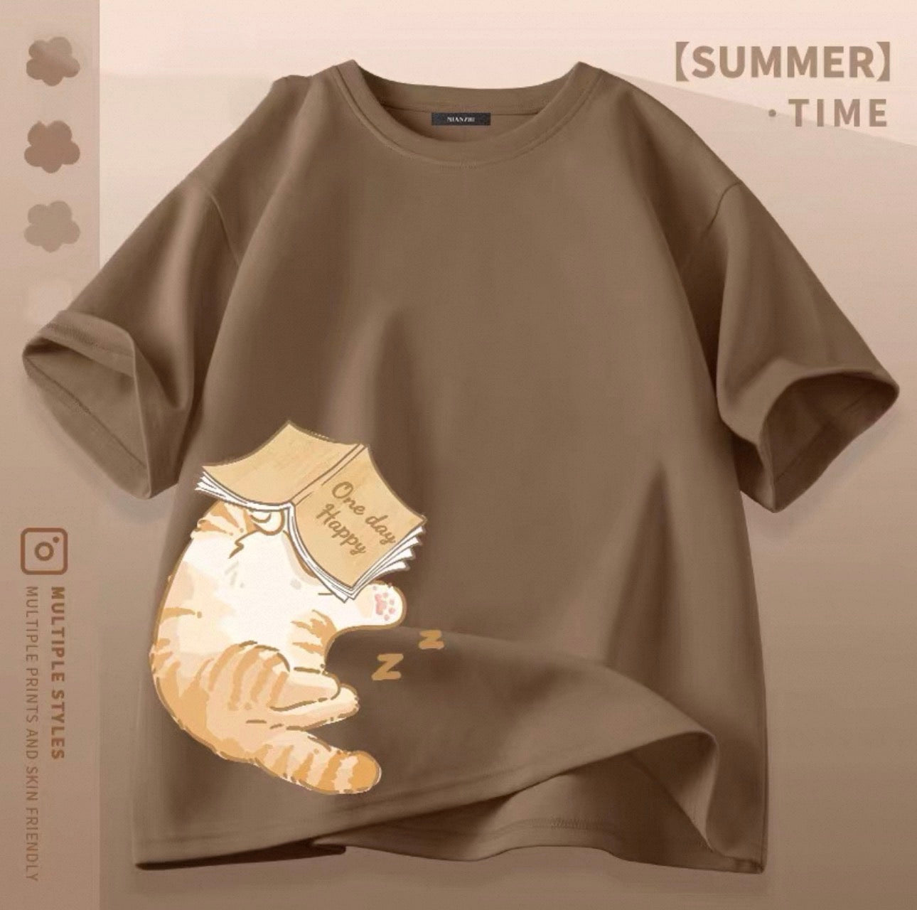 T-shirts mignons pour femmes avec motif de chat Canada | T-shirts kawaii en mélange de coton