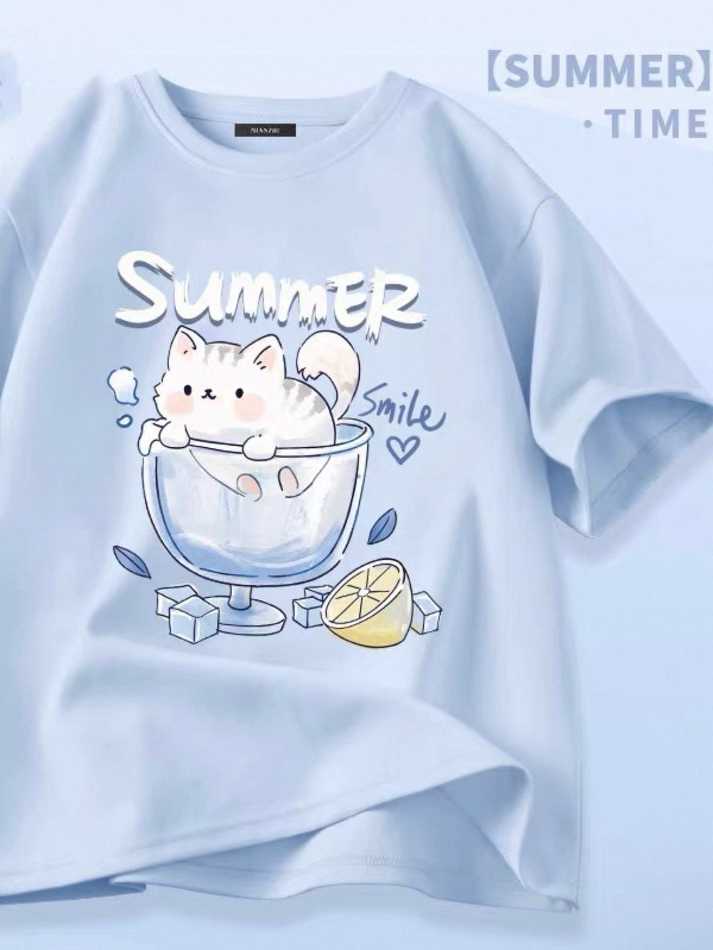 T-shirts mignons pour femmes avec motif de chat Canada | T-shirts kawaii en mélange de coton
