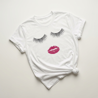 False Eyelashes Lipstick Mouth Tee | Lash & Beauty