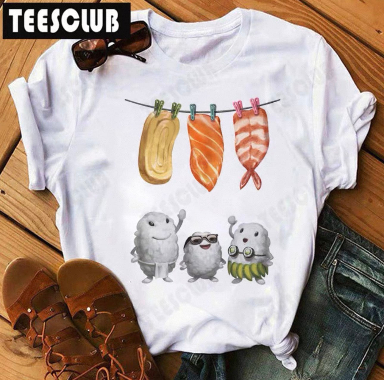T-shirt graphique Sushi pour femme | T-shirt mignon Kawaii Canada
