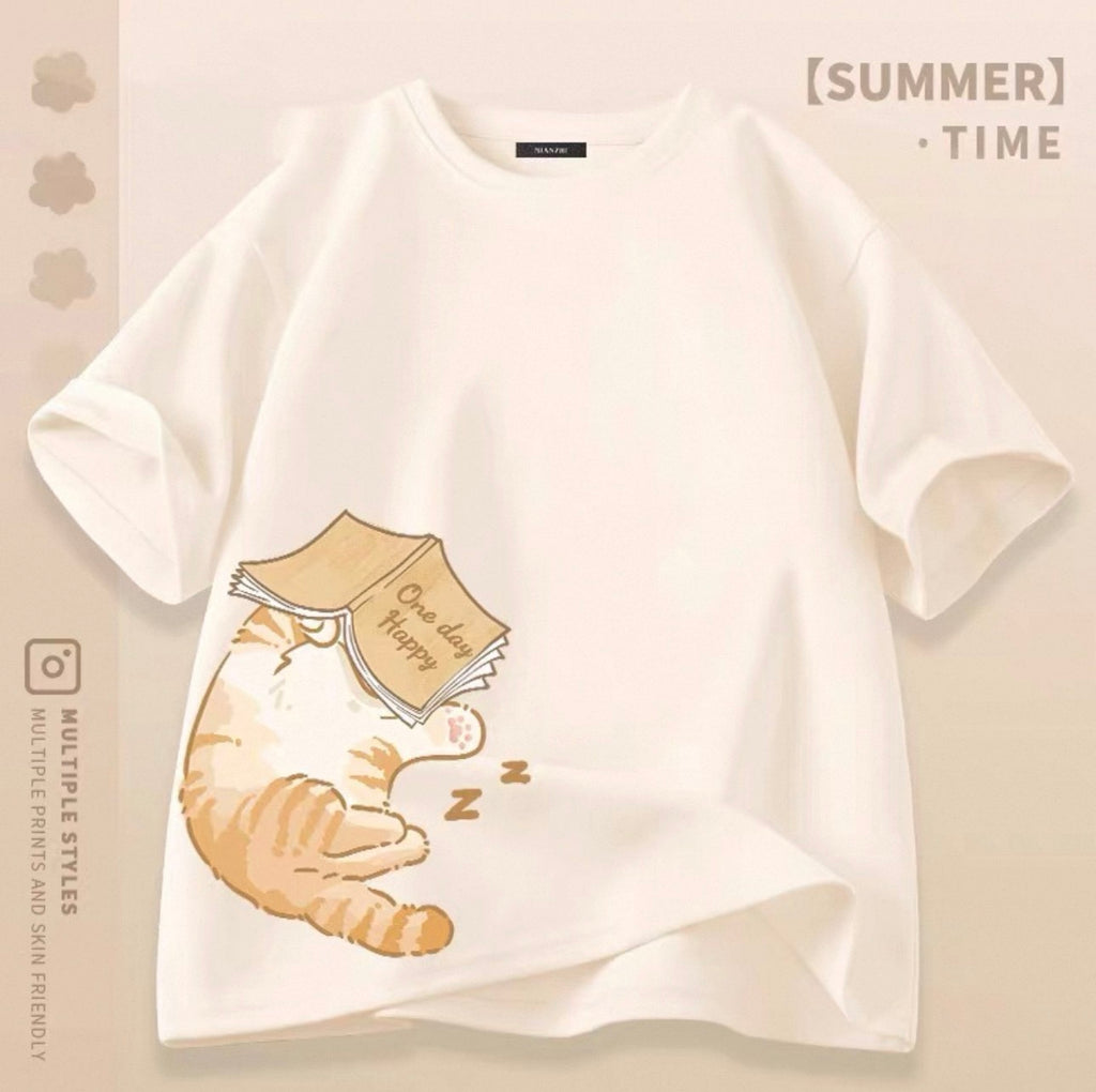 T-shirts mignons pour femmes avec motif de chat Canada | T-shirts kawaii en mélange de coton